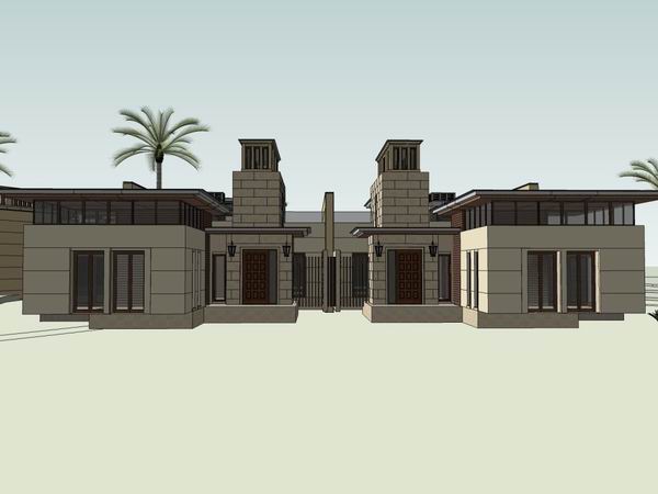 Sketchup别墅模型|独栋别墅,现代风格 Sketchup别墅模型|独栋别墅,现代风格