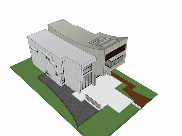 Sketchup别墅模型|独栋别墅,现代风格 Sketchup别墅模型|独栋别墅,现代风格