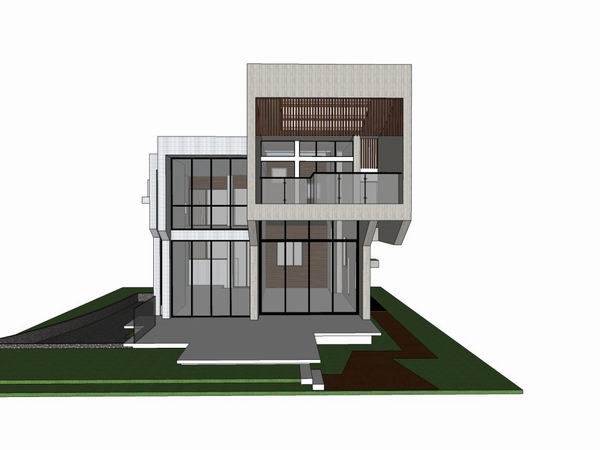 Sketchup别墅模型|独栋别墅,现代风格 Sketchup别墅模型|独栋别墅,现代风格