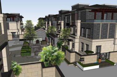 Sketchup别墅模型|联排别墅住宅群,古典风格-BIM建筑网