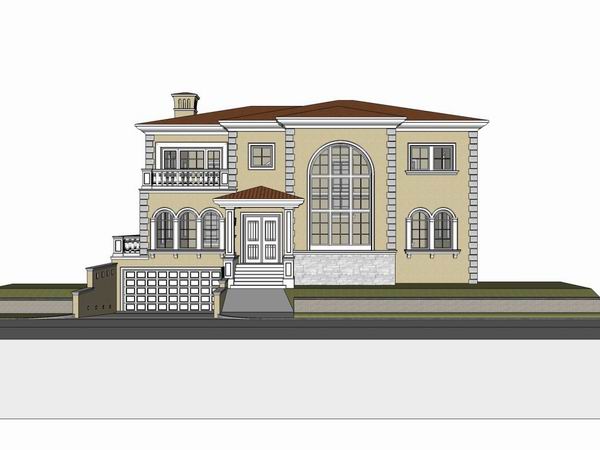 Sketchup别墅模型|独栋别墅,古典风格 Sketchup别墅模型|独栋别墅,古典风格