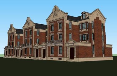 Sketchup别墅模型|联排别墅,古典风格-BIM建筑网