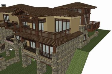 Sketchup别墅模型|联排别墅,古典风格-BIM建筑网