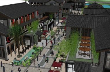 Sketchup商业模型|商业街,新中式风格-BIM建筑网