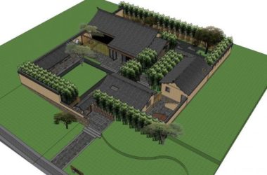 Sketchup商业模型|农家乐,中式风格,商业建筑-BIM建筑网