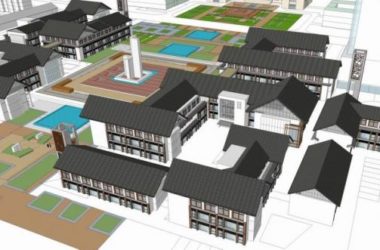 Sketchup商业模型|多层商业街,中式风格-BIM建筑网