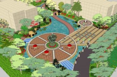 Sketchup景观模型|小区广场景观,现代风格-BIM建筑网