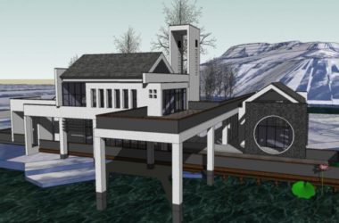 Sketchup商业模型|会所,售楼处,徽派,湖景,中式风格-BIM建筑网