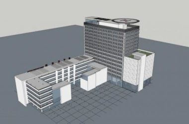 Sketchup医院模型|多层高层混合,医院,门诊大楼,现代风格,医疗建筑-BIM建筑网