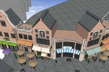 Sketchup商业模型|多层商业街,立面,商业建筑,商场,欧式风格-BIM建筑网