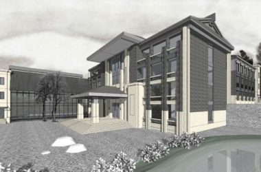 Sketchup办公模型|多层办公建筑,商业建筑,中式风格,景观设计,水景-BIM建筑网