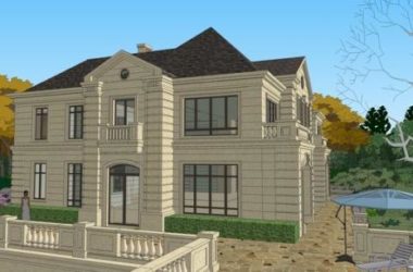 Sketchup商业模型|多层售楼处,商业建筑,法式风格,山地,景观设计-BIM建筑网