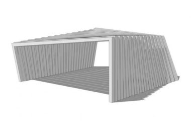 Sketchup素材模型|廊架,现代风格-BIM建筑网