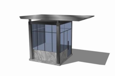 Sketchup素材模型|岗亭,保安亭,门卫室-BIM建筑网