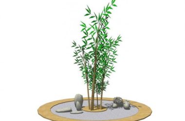 Sketchup素材模型|竹子,石头,枯山水,景观-BIM建筑网