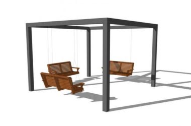 Sketchup素材模型|秋千椅子,景观,素材组件-BIM建筑网