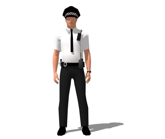Sketchup素材模型|3D人物,警察 Sketchup素材模型|3D人物,警察