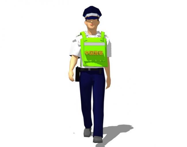 Sketchup素材模型|3D人物,警察 Sketchup素材模型|3D人物,警察