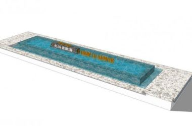 Sketchup素材模型|入口水景,水池,现代风格-BIM建筑网