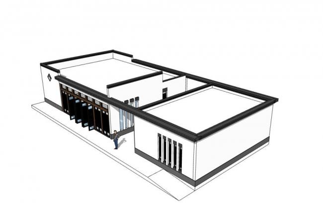 Sketchup办公模型|管理用房,新中式风格 Sketchup办公模型|管理用房,新中式风格