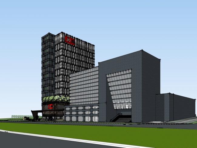 Sketchup办公模型|高层办公楼,现代风格 Sketchup办公模型|高层办公楼,现代风格