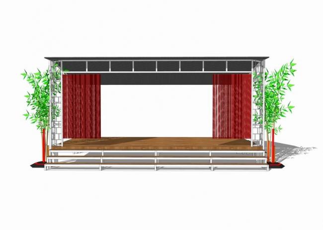 Sketchup素材模型|户外舞台,室外舞台 Sketchup素材模型|户外舞台,室外舞台