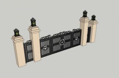 Sketchup素材模型|入口,大门,景观,建筑构件,古典风格-BIM建筑网