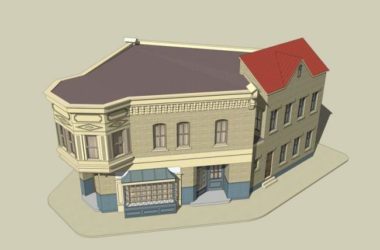Sketchup商业模型|转角商业楼,欧式,古典风格-BIM建筑网