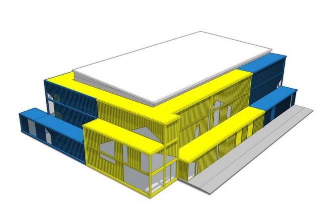 Sketchup素材模型|集装箱建筑 Sketchup素材模型|集装箱建筑