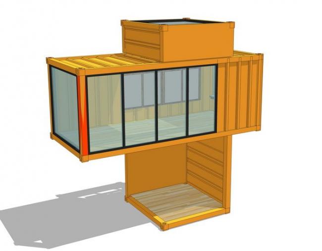 Sketchup素材模型|集装箱建筑 Sketchup素材模型|集装箱建筑