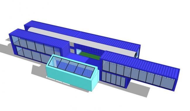 Sketchup素材模型|集装箱建筑 Sketchup素材模型|集装箱建筑