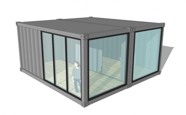 Sketchup素材模型|集装箱建筑 Sketchup素材模型|集装箱建筑