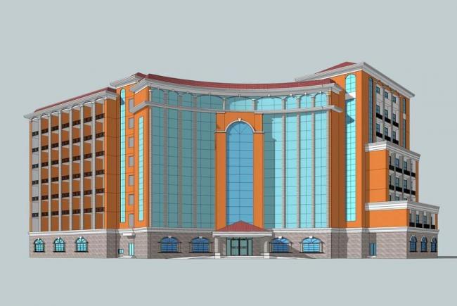 Sketchup酒店模型|多层酒店,新中式风格 Sketchup酒店模型|多层酒店,新中式风格