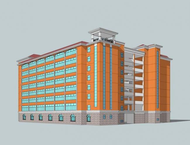 Sketchup酒店模型|多层酒店,新中式风格 Sketchup酒店模型|多层酒店,新中式风格