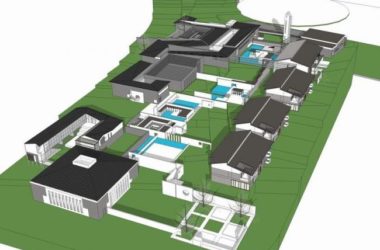 Sketchup办公模型|小型办公楼,低层办公楼,新中式风格,科研园区-BIM建筑网
