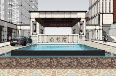 Sketchup商业模型|多层商业街,现代风格-BIM建筑网