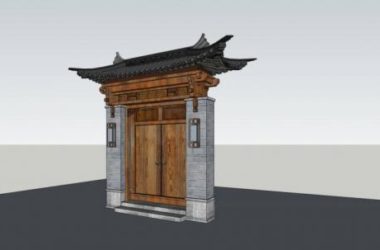 Sketchup素材模型|门头,中式风格,入口,建筑构件,景观-BIM建筑网