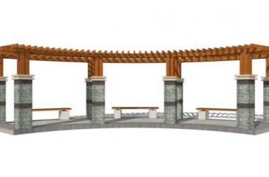 Sketchup素材模型|新中式廊架,景观素材组件-BIM建筑网