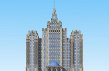 Sketchup办公模型|高层办公楼,Artdeco风格,欧式,写字楼-BIM建筑网