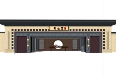 Sketchup素材模型|入口,大门,新中式风格,新亚洲-BIM建筑网