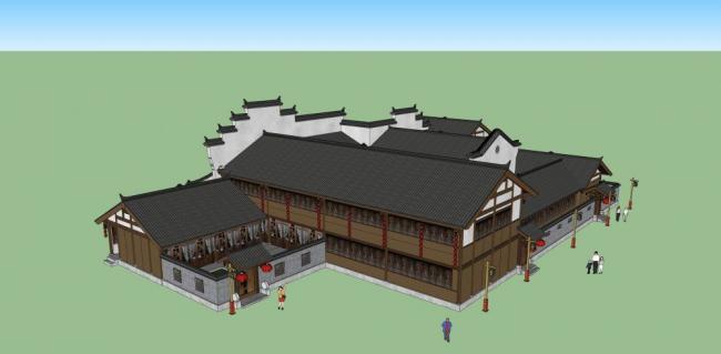 Sketchup古建筑模型|古建院落,中式风格 Sketchup古建筑模型|古建院落,中式风格