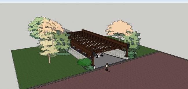 Sketchup素材模型|地下车库入口,现代风格 Sketchup素材模型|地下车库入口,现代风格