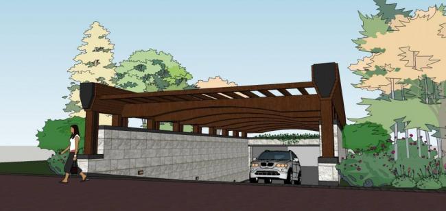 Sketchup素材模型|地下车库入口,现代风格 Sketchup素材模型|地下车库入口,现代风格