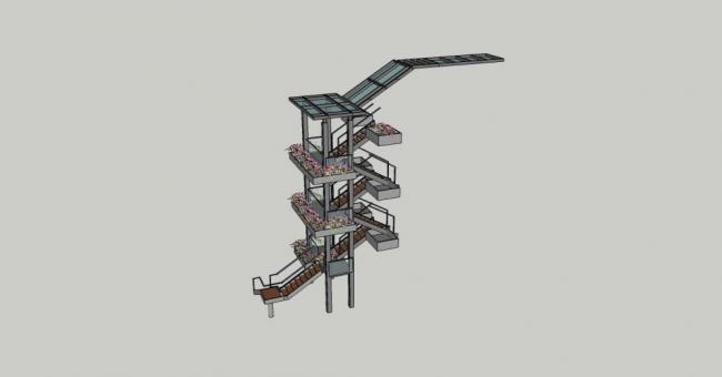 Sketchup素材模型|建筑构件,楼梯,多层 Sketchup素材模型|建筑构件,楼梯,多层