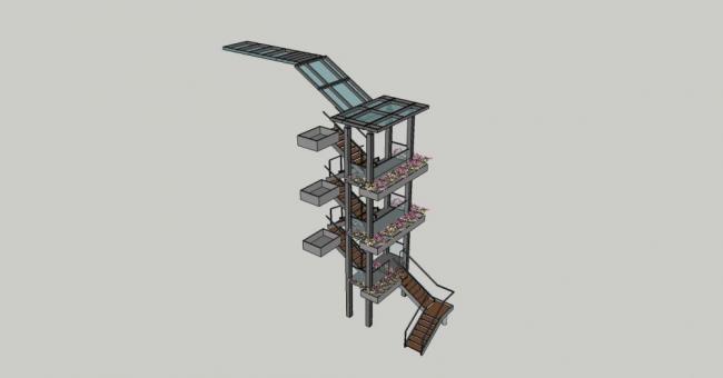 Sketchup素材模型|建筑构件,楼梯,多层 Sketchup素材模型|建筑构件,楼梯,多层