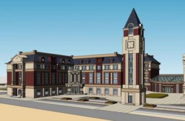 Sketchup学校模型|多层学校,幼儿园,欧式,古典风格,教育建筑-BIM建筑网