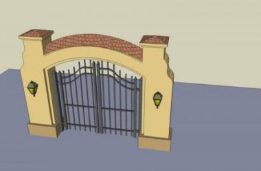 Sketchup素材模型|建筑构件,庭院大门,欧式-BIM建筑网