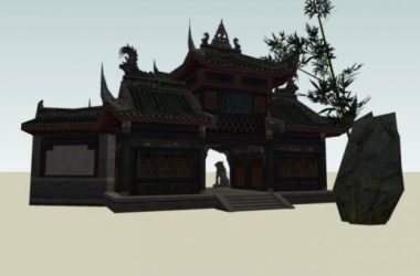 Sketchup古建筑模型|入口,中式风格,古建,景观-BIM建筑网
