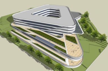 Sketchup办公模型|多层办公楼,小型山顶写字楼,现代风格-BIM建筑网