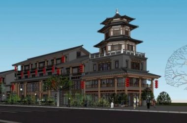 Sketchup商业模型|多层商业街,商场,中式风格-BIM建筑网